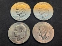(4) Eisenhower Dollars - 71D, 72D, 74D, 77D