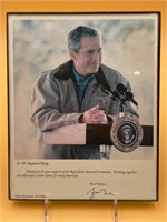 Framed Signed George Bush Photo