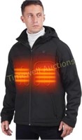 Men's XXL Heated Jacket  Detachable Hood  Battery