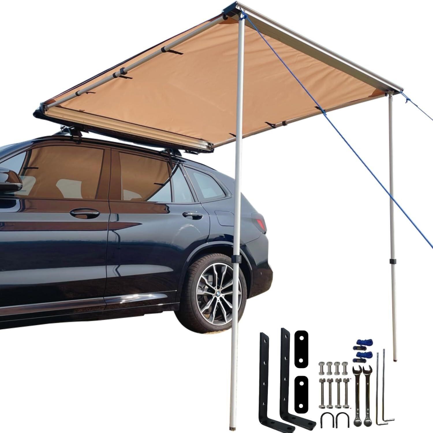 4.9x8.2ft khaki pull-out awning