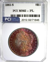 1881-S Morgan PCI MS65+ PL Golden Purple