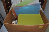clipboards, file folders, binder clips, notepads
