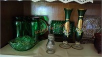 Misc. Vintage glassware shelf lot