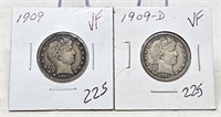 1909, ’09-D Quarters VF