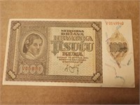 Croatia, 1000 Kuna, 1941, P-4, WWII, XF