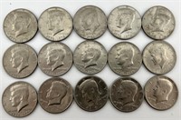 15pc Kennedy Half Dollars