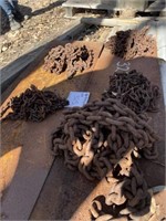 5 lengths, old rusty chain/3 lengths steel sheet