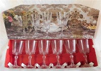 6 Versailles lead crystal stemware glasses in box