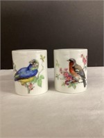 Pair of Porcelain Candlesticks with Bird Pattern