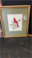 Framed 1991 David Plank cardinal/picture size is