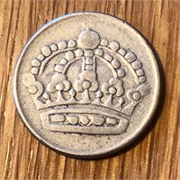1954 Silver Sweden 50 Ore Coin Gustaf VI