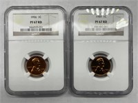 1956 & 1959 1c PF 69 RD NGC Wheat Head Pennies