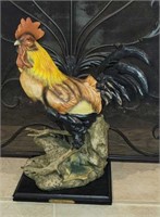 Fineart Collection Rooster on Wooden Base