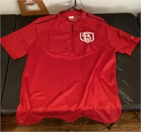 Red Cardinals zip front shirt Size XL