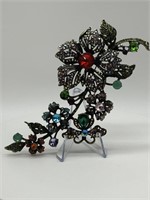 HUGE Modern Colorful Rhinestone Brooch