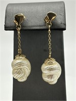 Vintage Gold Filled Faux Baroque Pearl Earrings