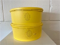 2 Vintage Tupperware Yellow SERVALIER 1204-5
