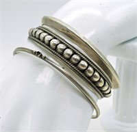 3 Sterling Bangles & Cuffs