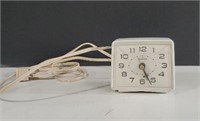 Vintage Sunbeam Small White Electric Clock with