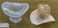 2 - Hobnail Opalescent Vases