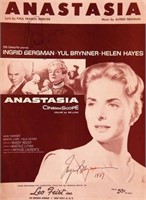 Ingrid Bergman and Yul Brynner signed sheet music