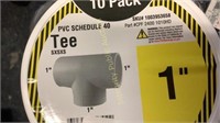 10pk Charlotte Pipe PVC Tee 1”