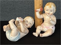 2 Vintage Norleans Baby Figurines