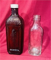 Antique Cod Liver Bottle Lot - Embossed Fish