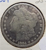 1884 Morgan Silver Dollar.