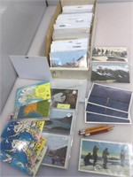 Box of Vintage postcards incl. Maps, Petersburg,