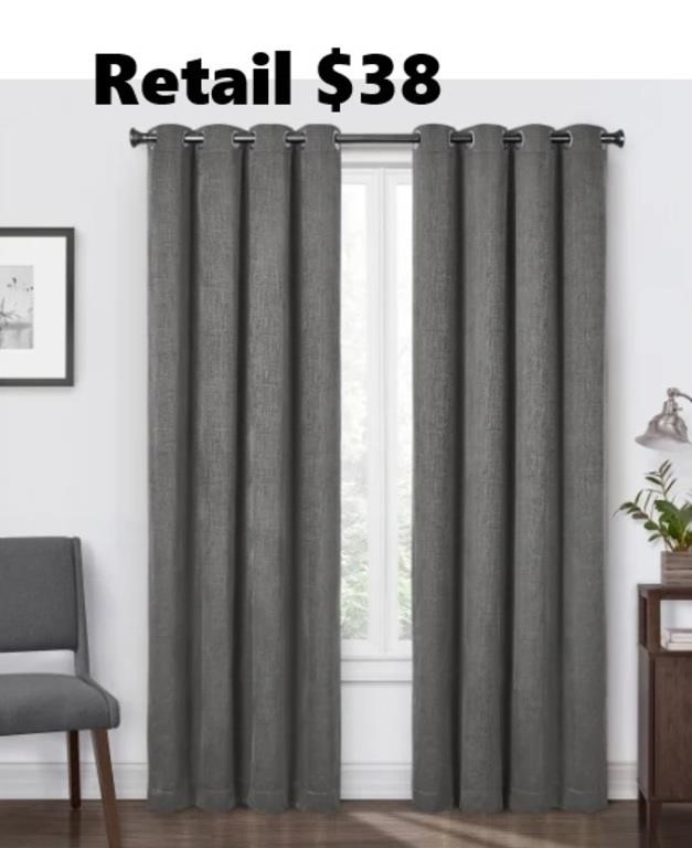 SUN+BLK Buckingham Chenille Total Blackout Curtain