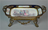 FRENCH BRASS MOUNTED PORCELAIN BOWL