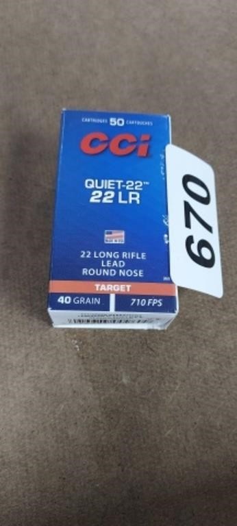 (50) CCI .22LR ROUND NOSE AMMO