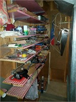 Tool shelves in basement,  includes Craftsman 3/8