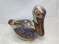 Vintage Signed TONALA Mexico Pelican Bird Pottery