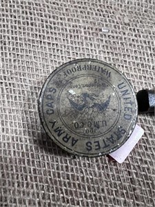 Antique (Late 1800's?) US Army Caps Tin