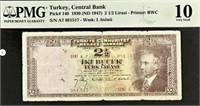 Turkey 1 1/2 Lirasi P-140 1930 PMG 10 TUAF