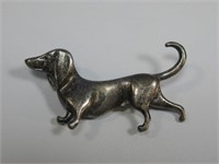 Sterling Silver Dachshund Pin Hallmarked