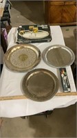 Silverplated gallery tray, metalcraft trays,