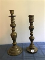 2 Large Brass Candle Stands