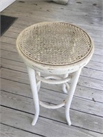 Wood and Wicker Plant Stand