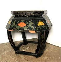 Asian Side Table with Floral Design