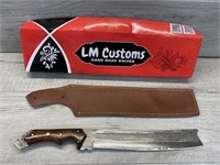 LOUIS MARTIN CUSTOM KNIVES DAMASCUS KNIFE W SHEATH