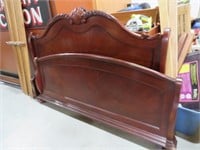CHERRY CARVED KING SIZE BED WITH RAILS