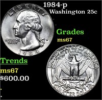 1984-p Washington Quarter 25c Grades GEM++ Unc