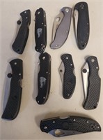 P - LOT OF 9 FOLDING KNIVES (Q21)