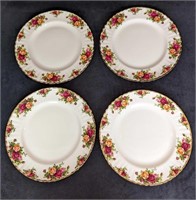 4 Royal Albert Old Country Roses Dinner Plates D
