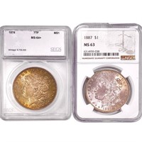 1878&1887 [2] Morgan Silver Dollar SEGS/NGC