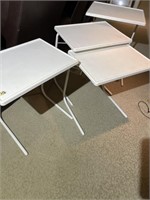 4 Folding Plastic TV Tray Tables