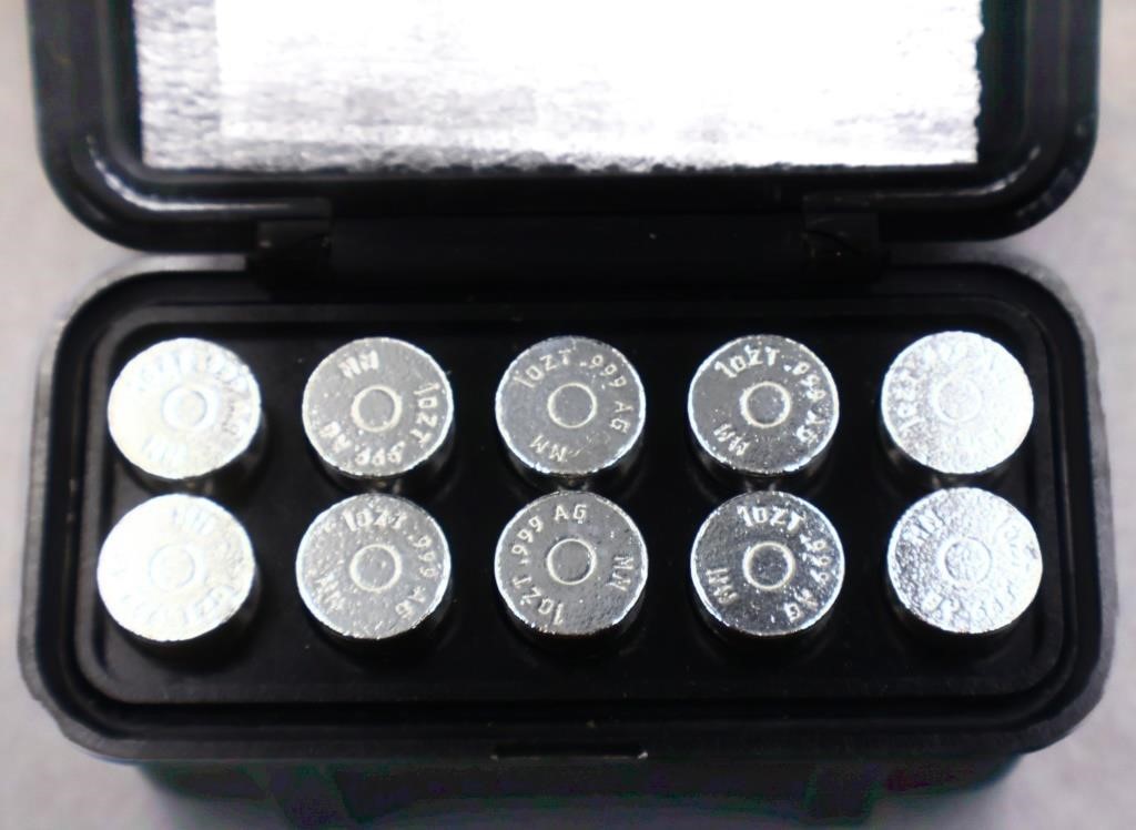 Lot of 10 1oz silver bullets